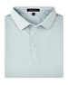 Men’s light green and white striped golf polo folded with collar and buttons