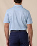 Del Mar Stripe Polo in Mint Tea, back lifestyle view on model
