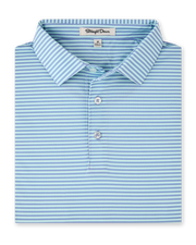 Men’s Del Mar Stripe Polo in mint tea, folded view