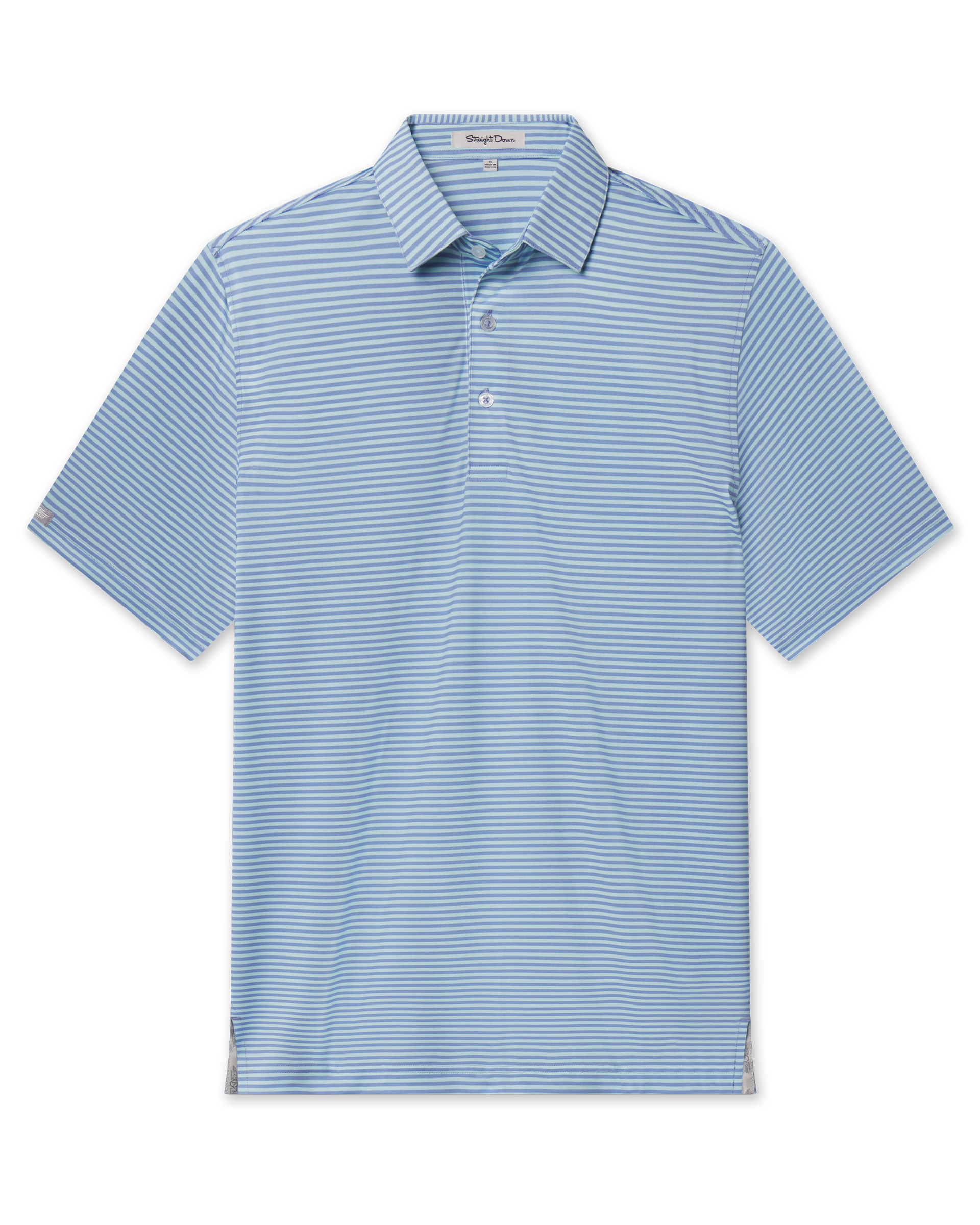 Men’s Del Mar Stripe Polo in mint tea, front view