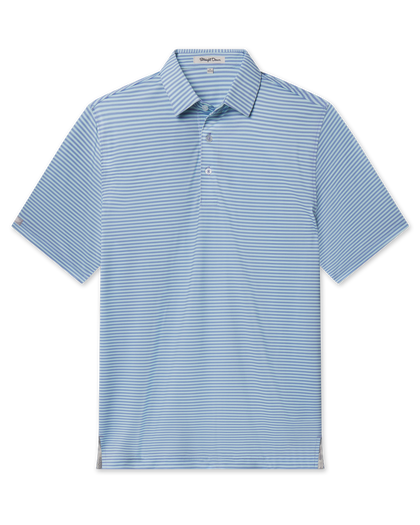 Men’s Del Mar Stripe Polo in mint tea, front view