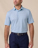 Del Mar Stripe Polo in Mint Tea, front lifestyle view on model