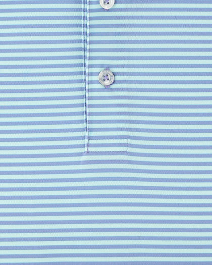 Del Mar Stripe Polo in mint tea, stripe detail view