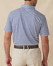 Del Mar Stripe Polo in Moonlight Blue, back lifestyle view on model