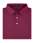 Del Mar Stripe Polo in New Indigo / Flag Red, folded front product view