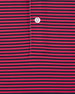 Del Mar Stripe Polo in New Indigo / Flag Red, stripe fabric detail close-up view