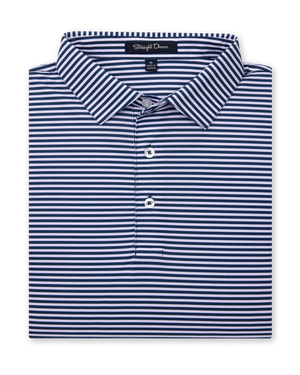 Del Mar Stripe Polo - New Indigo / Lilac | Straight Down