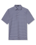 Del Mar Stripe Polo in new indigo and lilac, full front product view showing classic fit and design