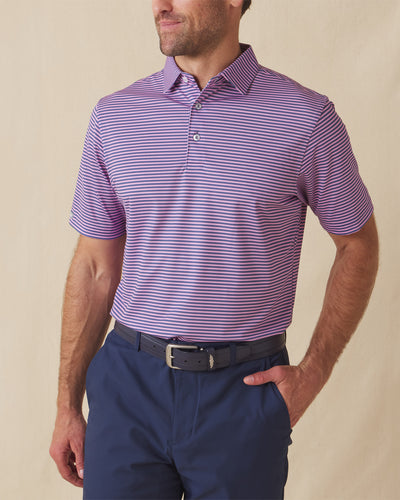 Del Mar Stripe Polo in Pink Floyd/Moonlight, men's front model view