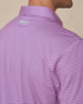 Del Mar Stripe Polo in Punch Pink, back logo detail close-up