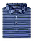 Men’s Del Mar Stripe Polo in tidal, folded view