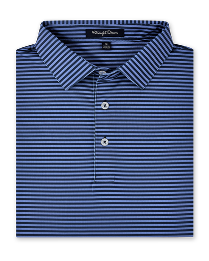 Men’s Del Mar Stripe Polo in tidal, folded view