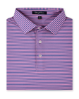 Del Mar Stripe Polo in punch, folded view