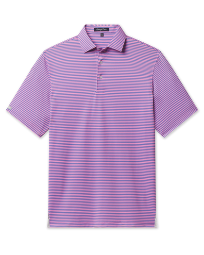 Men’s Del Mar Stripe Polo in punch, front view