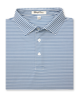 Del Mar Stripe Polo in Moonlight Blue, folded front product view