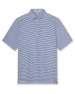 Del Mar Stripe Polo in Moonlight Blue, front flat lay product view