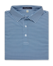 Del Mar Stripe Polo in new indigo, folded front view