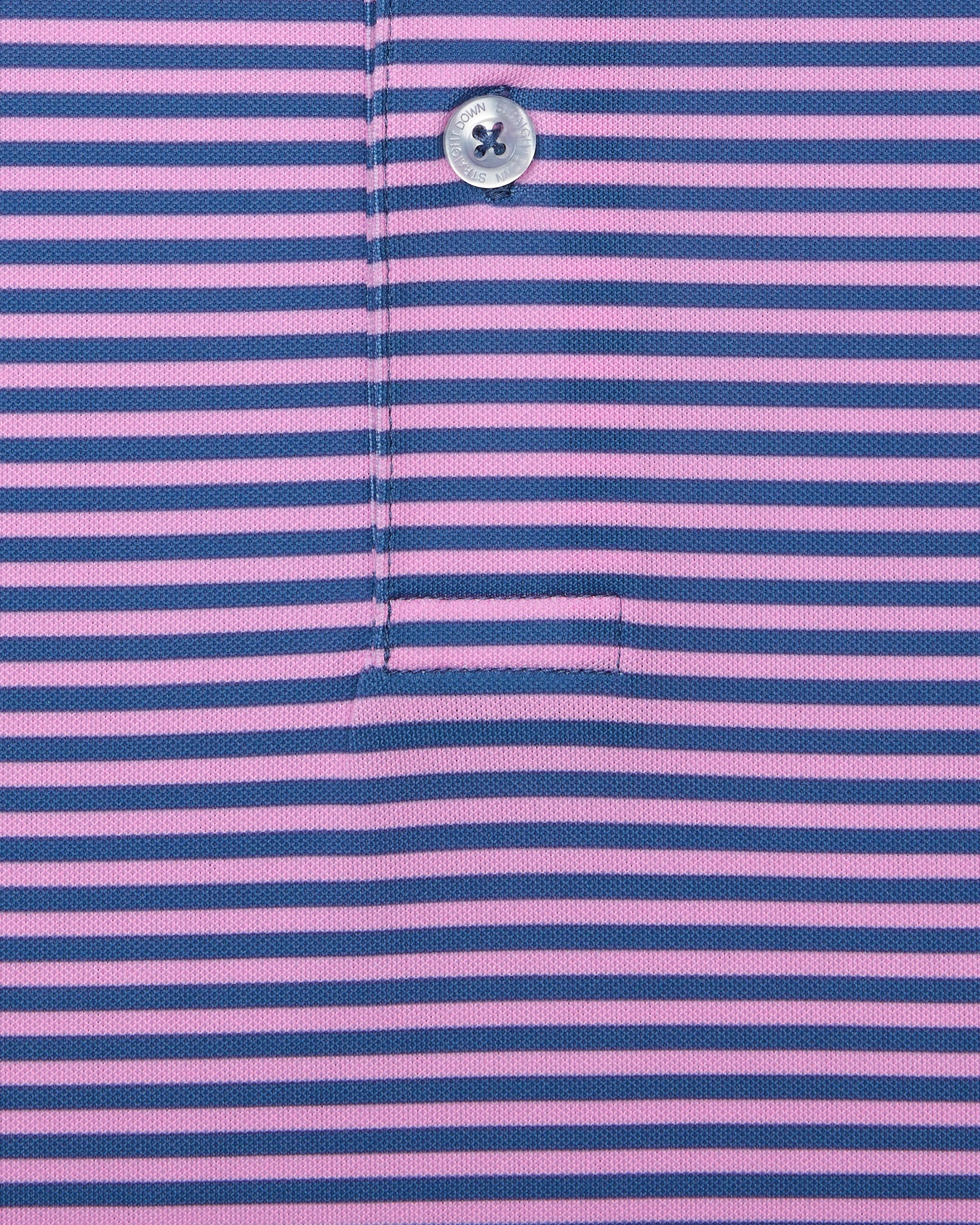 Del Mar Stripe Polo in Pink Floyd/Moonlight, close-up striped fabric detail