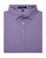 Del Mar Stripe Polo in Pink Floyd / Moonlight, folded front view