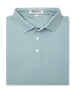 Del Mar Stripe Polo in sage green, folded front view
