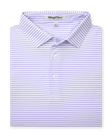 Del Mar Stripe Polo in Violet, folded front view