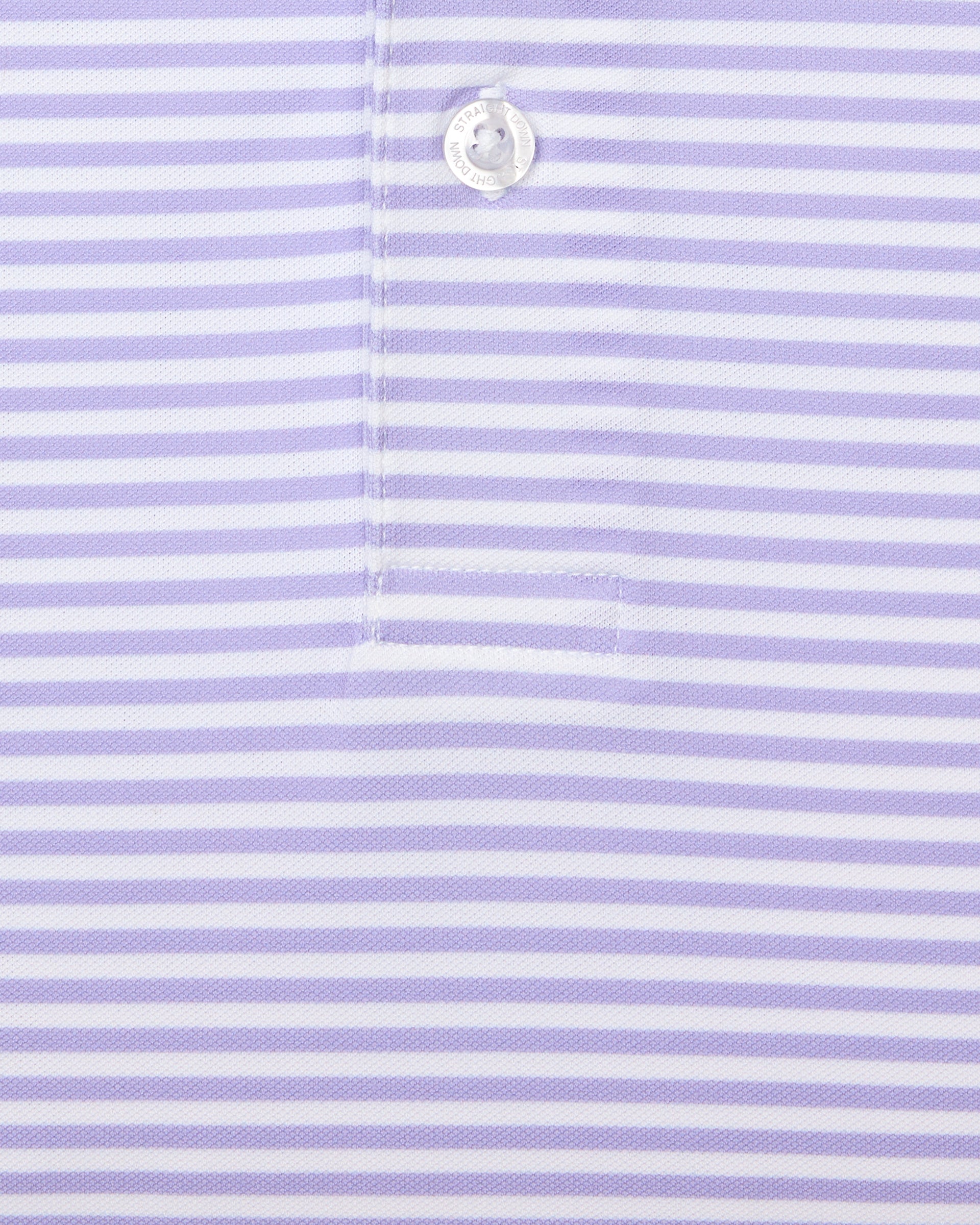 Del Mar Stripe Polo in violet, stripe and fabric detail