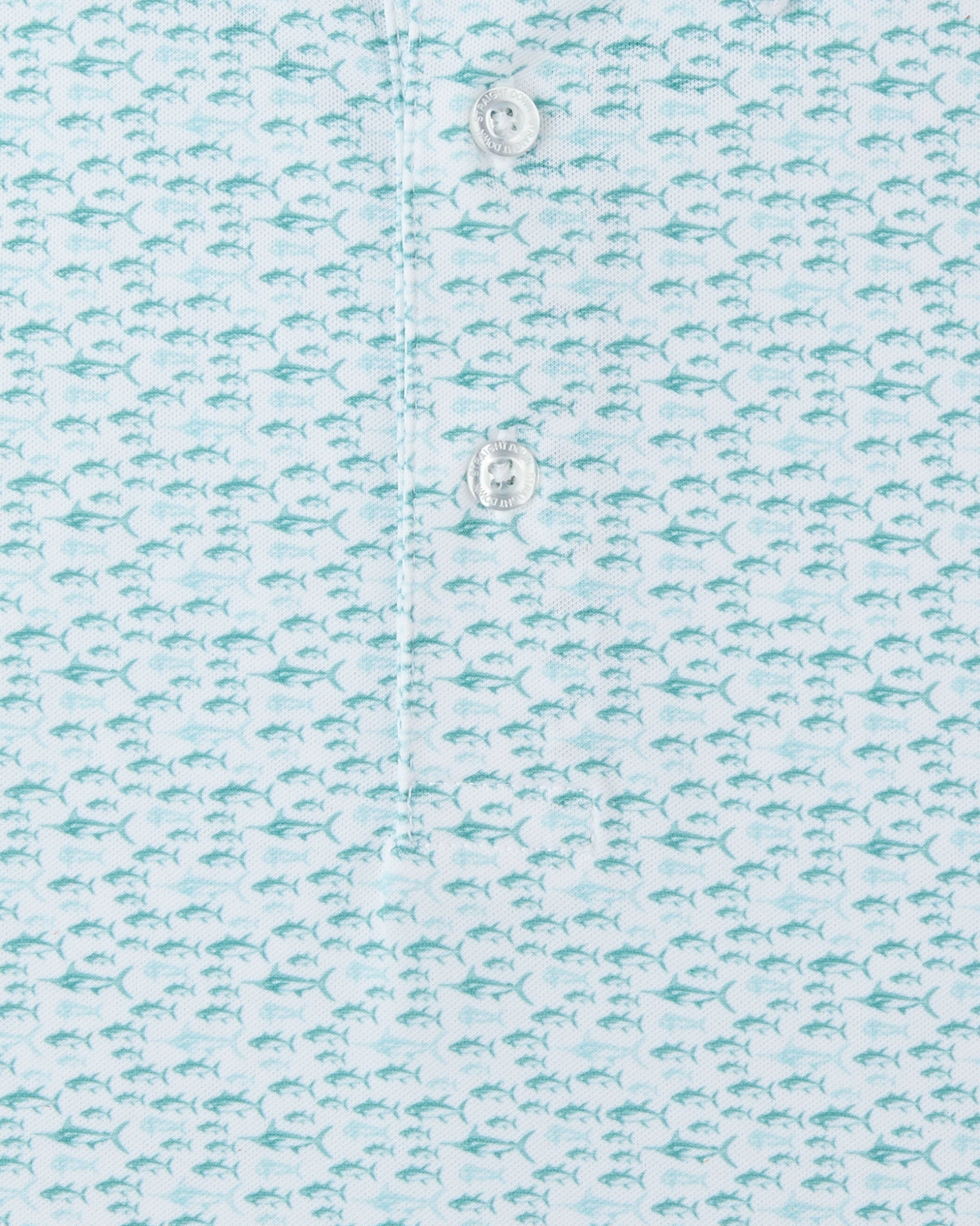 Angler Polo in Sea Green, folded front product view