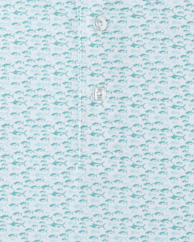 Angler Polo in Sea Green, folded front product view