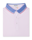 Chorro Polo in Lilac folded to showcase the soft lilac body and contrast collar