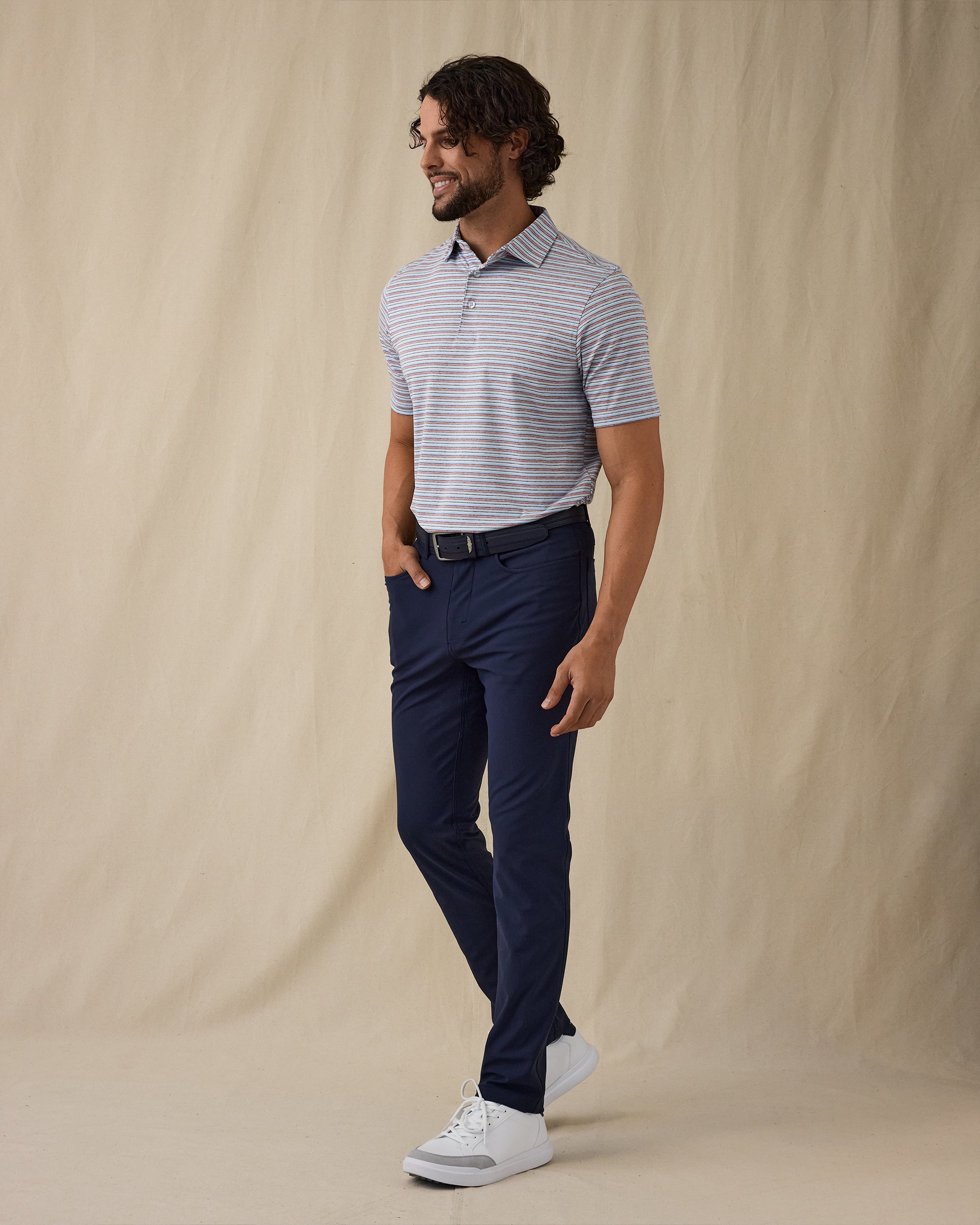 Oceano Stripe Polo - Carolina
