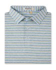 Oceano Stripe Polo in Sea Green, folded front product view