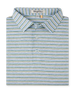 Oceano Stripe Polo in Sea Green, folded front product view