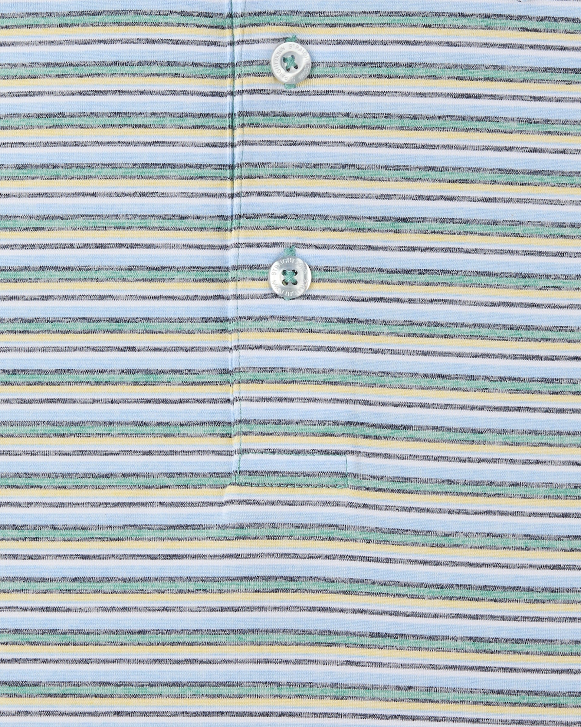 Oceano Stripe Polo in Sea Green, stripe detail close-up view