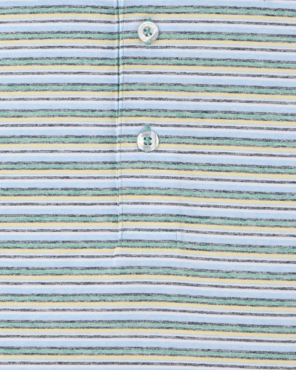 Oceano Stripe Polo in Sea Green, stripe detail close-up view