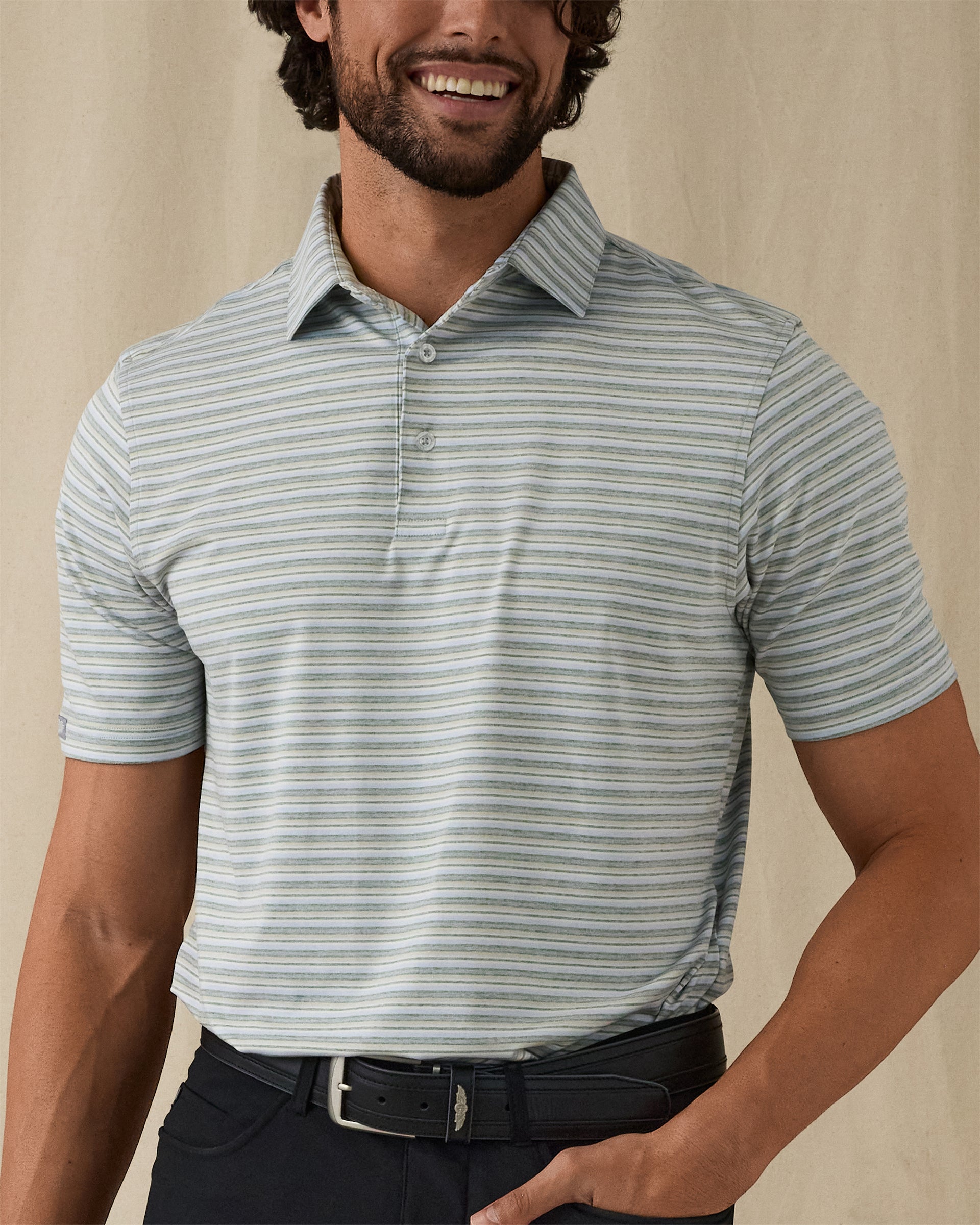 Oceano Stripe Polo - Pine
