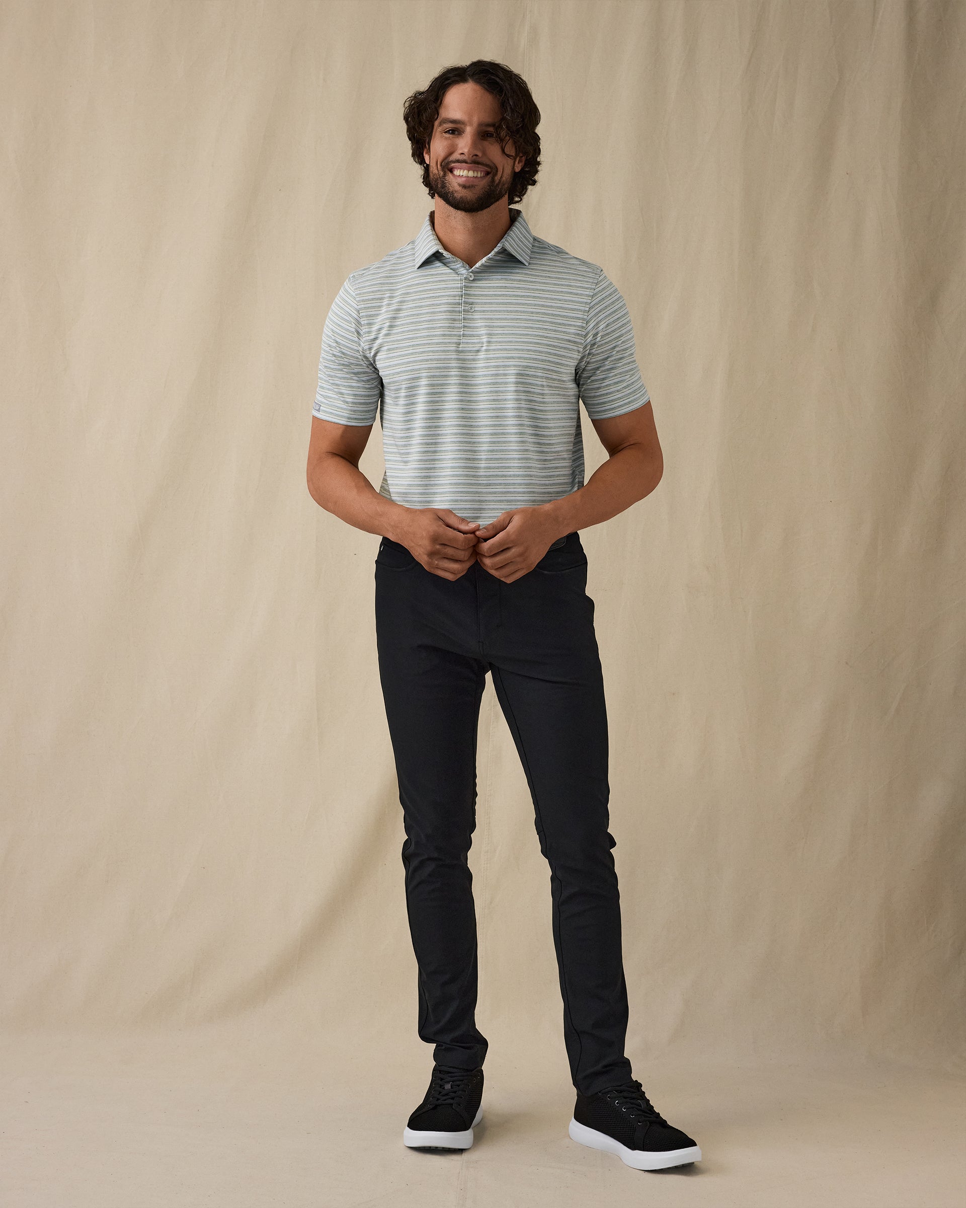 Oceano Stripe Polo - Pine
