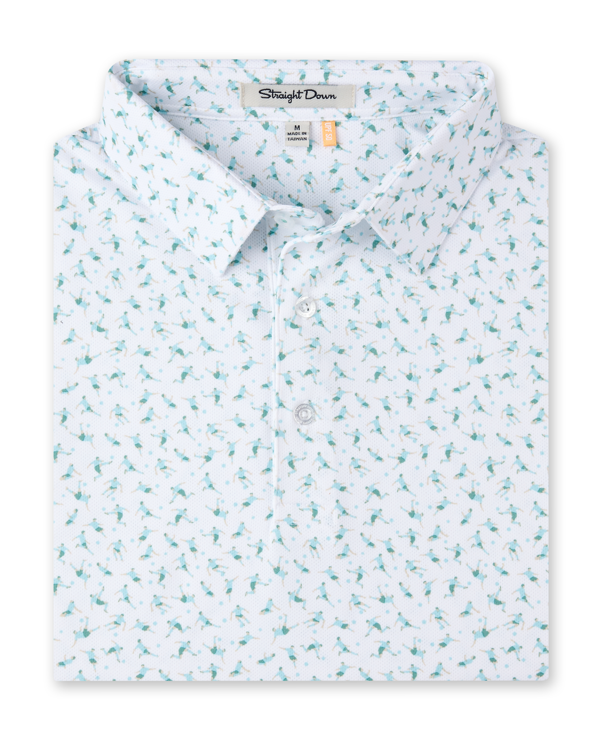 Cup Final Polo in Green Stone, folded front product view