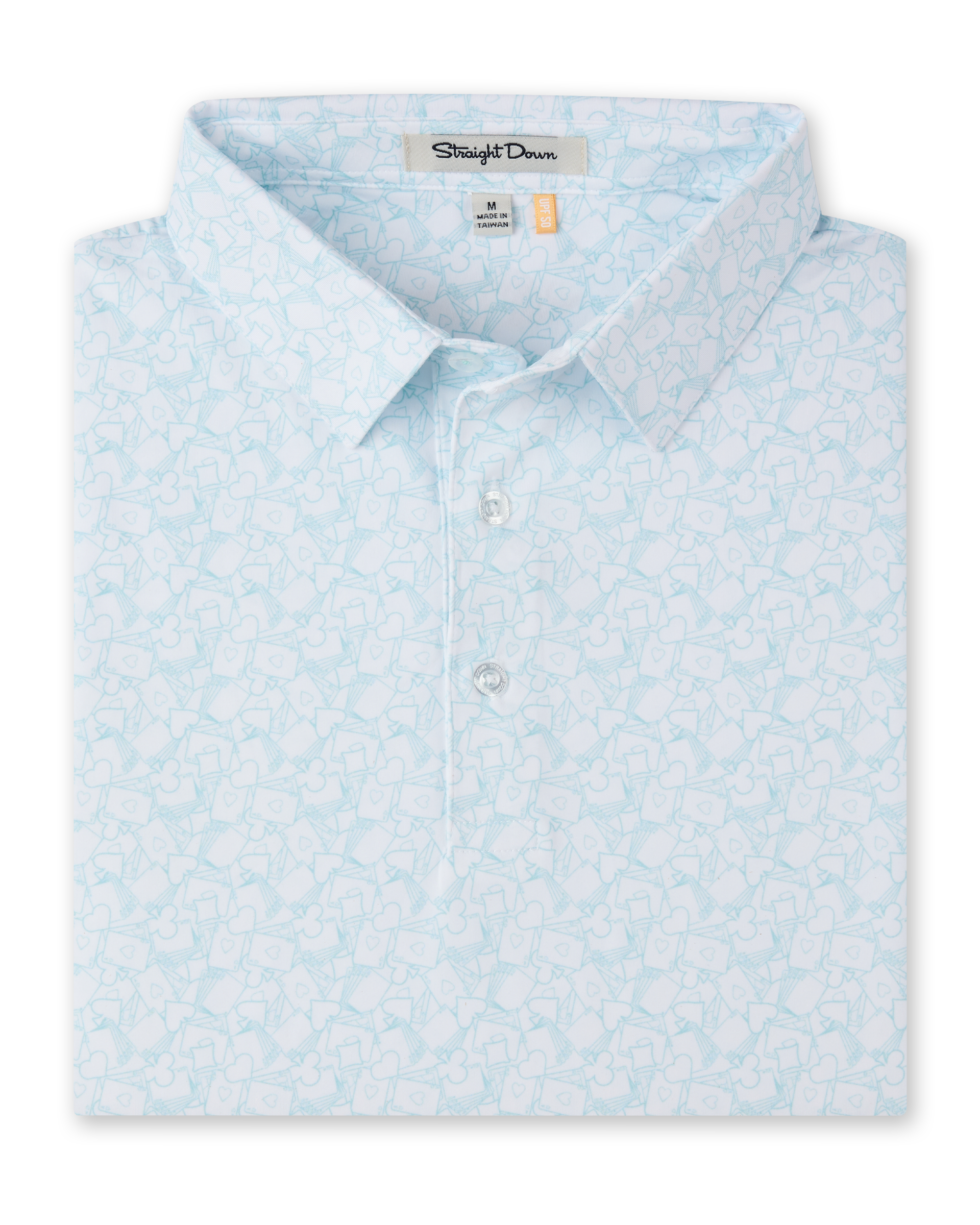 Gambler Polo in Green Stone, folded front product view