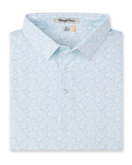 Gambler Polo in Green Stone, folded front product view