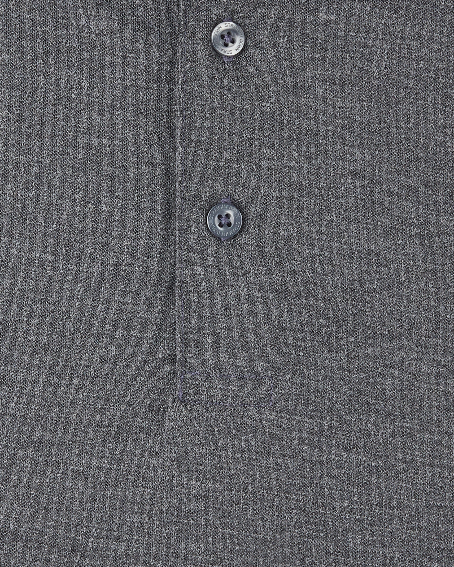 Donovan Polo in Dark Grey Heather, fabric texture detail close-up view