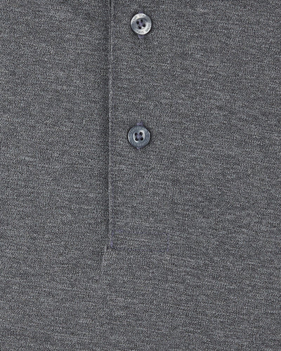 Donovan Polo in Dark Grey Heather, fabric texture detail close-up view