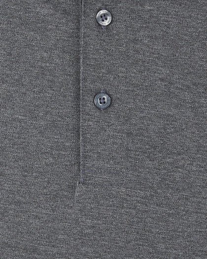 Donovan Polo in Dark Grey Heather, fabric texture detail close-up view