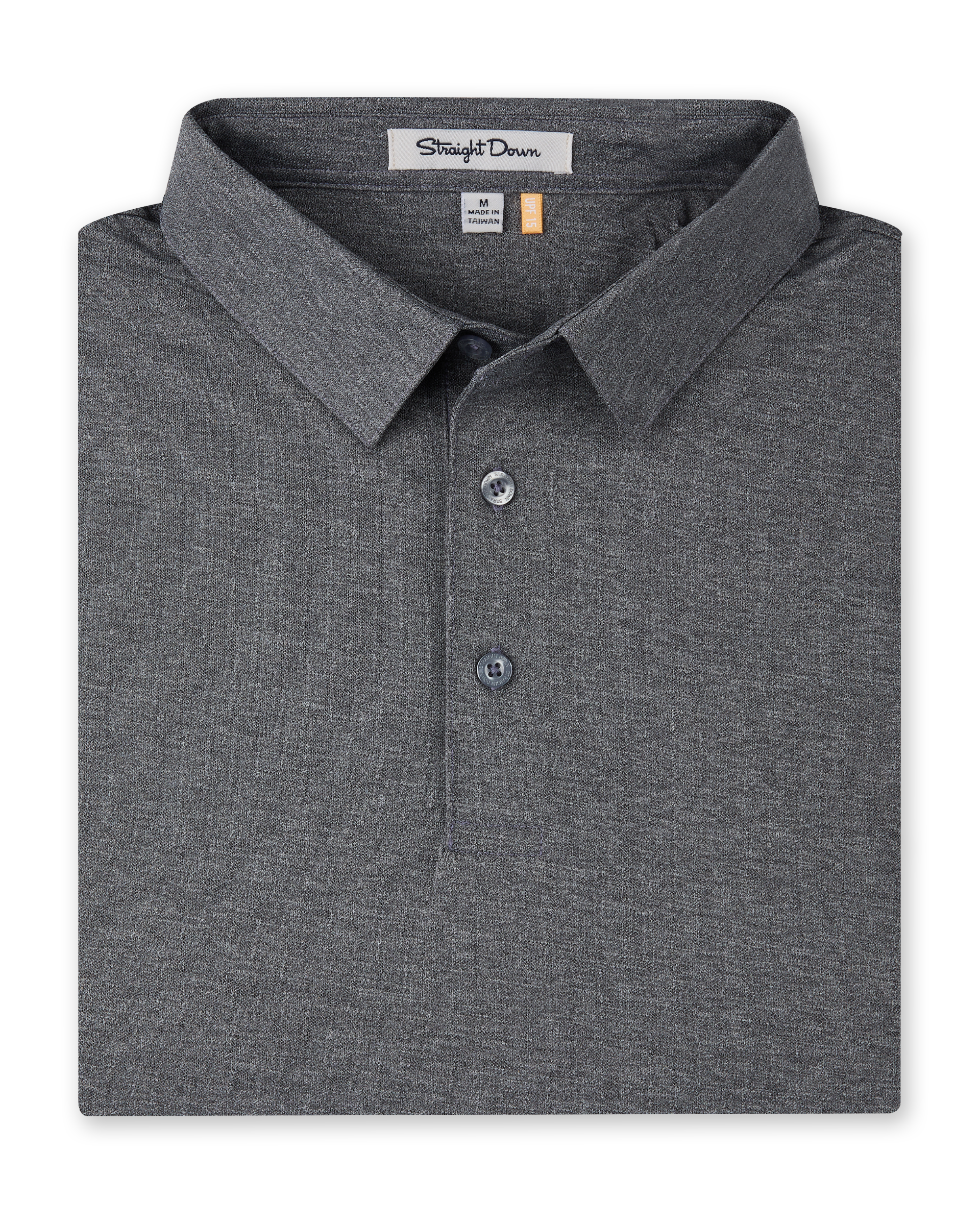 Donovan Polo in Dark Grey Heather, folded front product view
