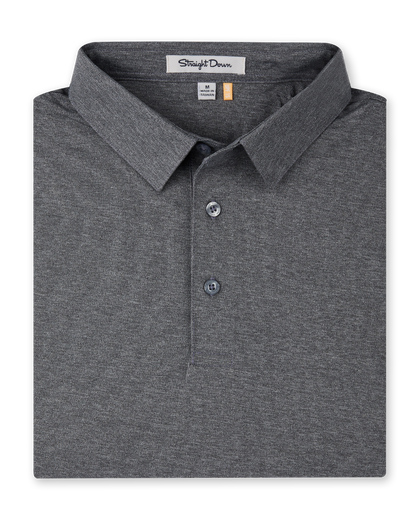 Donovan Polo in Dark Grey Heather, folded front product view