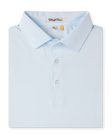 Peninsula Stripe Polo in Nantucket Blue, folded front product view