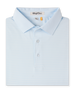 Peninsula Stripe Polo in Nantucket Blue, folded front product view