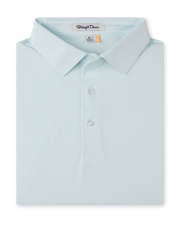Peninsula Stripe Polo in Sea Spray, folded front product view