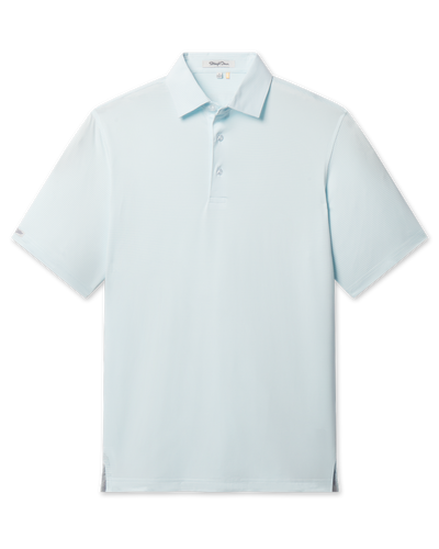 Peninsula Stripe Polo in Sea Spray, front flat lay product view