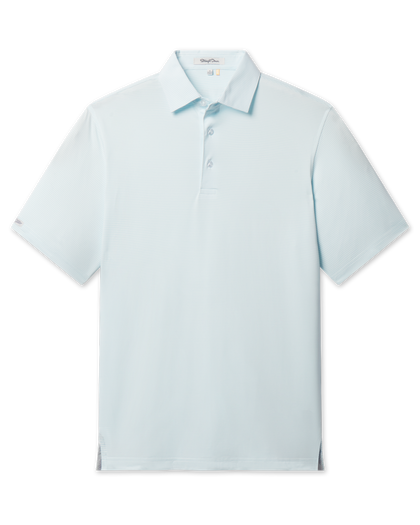 Peninsula Stripe Polo in Sea Spray, front flat lay product view