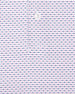 Wilshire Polo in haze, close-up of geometric micro-print pattern with pink and navy detail